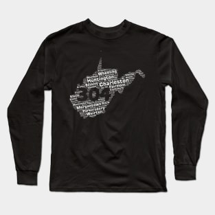 West Virginia Cities 304 Area Code Long Sleeve T-Shirt